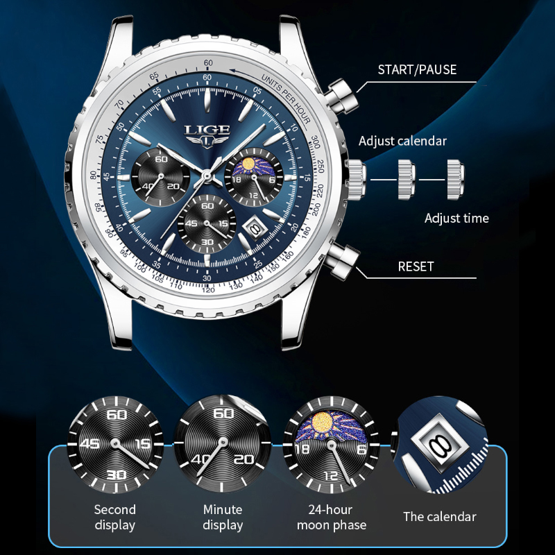 LIGE-Relógio Quartzo de Luxo M - Luxury Watch Investment avaliação e preço
