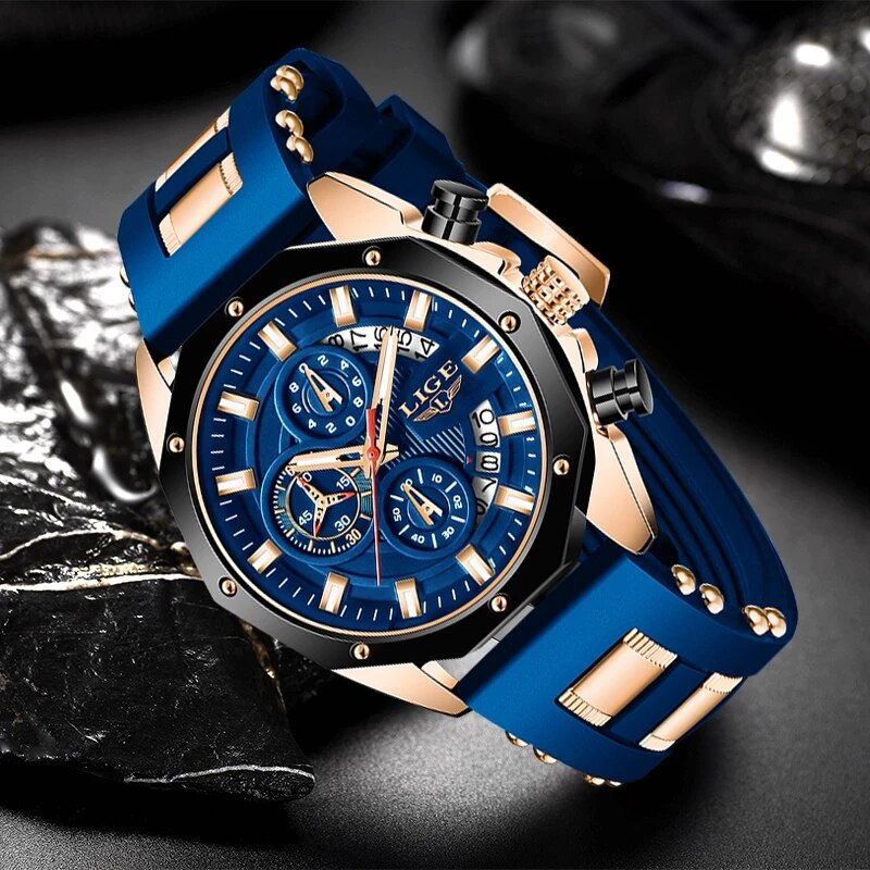 LIGE Moda Homens Relógios Top  - Luxury Watch Investment avaliação e preço