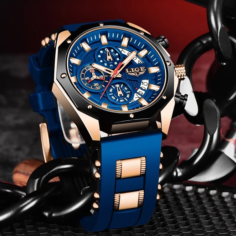 LIGE Moda Homens Relógios Top  - Luxury Watch Investment avaliação e preço